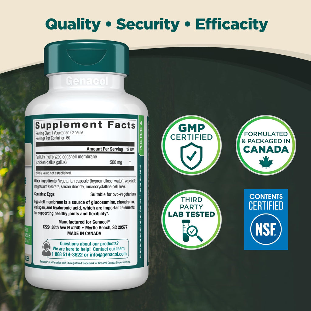 Genacol Ovoflex – Natural Eggshell Membrane Supplement, Support Healthy Joints & Flexibility, Vegetarian Solution for Joint Care, Results in 7 Days, Value Pack, 60 Capsules (60-Day Supply) - TrustMedUSA