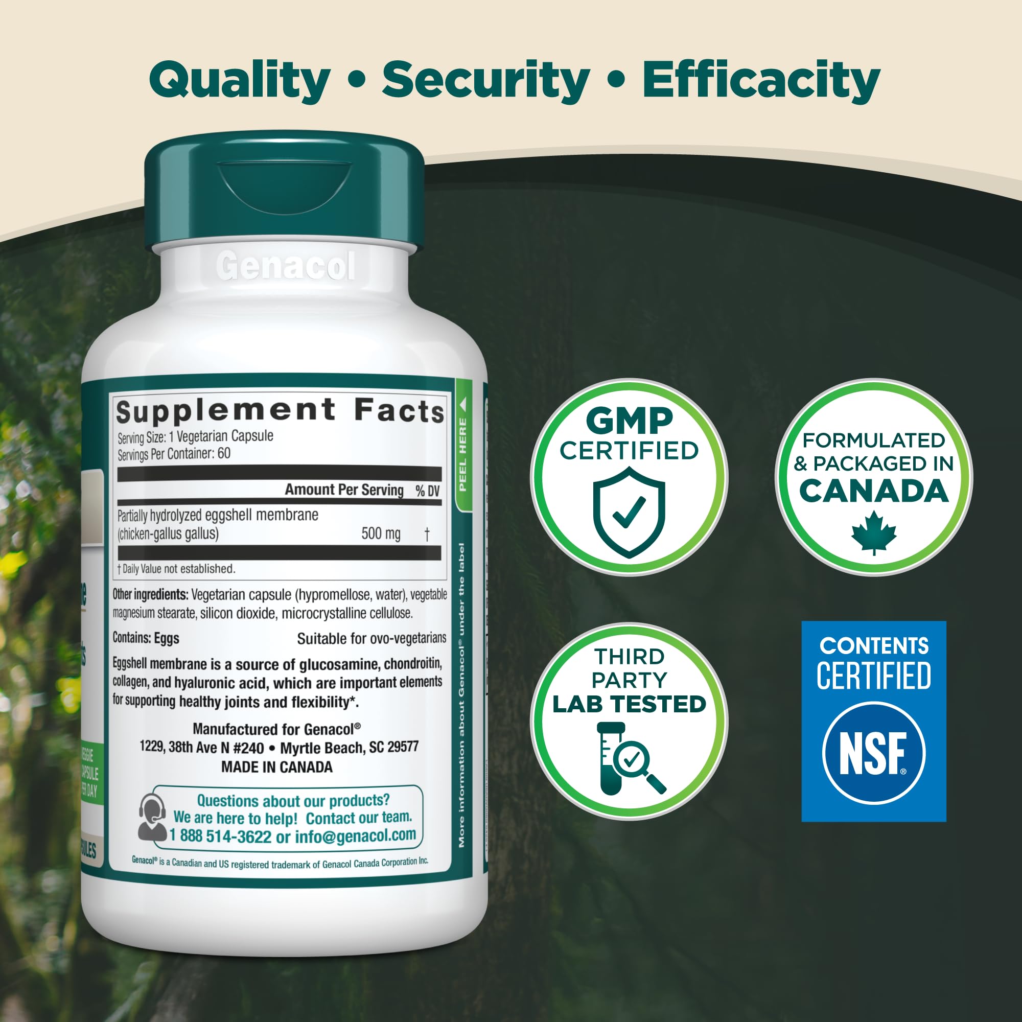 Genacol Ovoflex – Natural Eggshell Membrane Supplement, Support Healthy Joints & Flexibility, Vegetarian Solution for Joint Care, Results in 7 Days, Value Pack, 60 Capsules (60-Day Supply) - TrustMedUSA