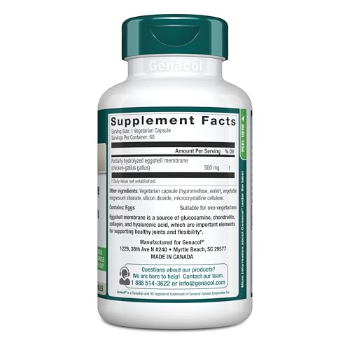 Genacol Ovoflex – Natural Eggshell Membrane Supplement, Support Healthy Joints & Flexibility, Vegetarian Solution for Joint Care, Results in 7 Days, Value Pack, 60 Capsules (60-Day Supply) - TrustMedUSA