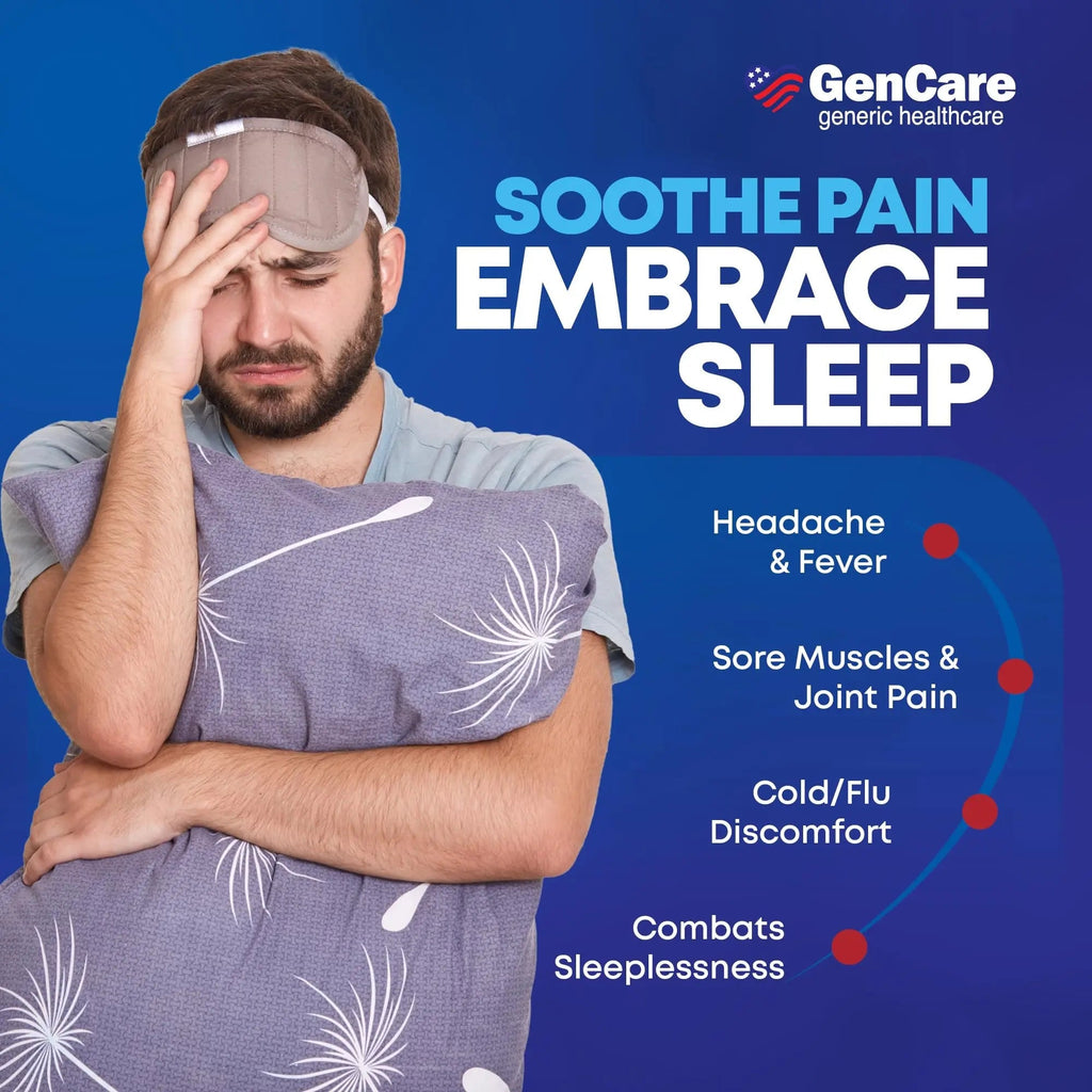 GenCare Extra Strength Acetaminophen PM 500 mg (375 Tablets) | Ultimate Pain Relief & Sleep Support for Adults | Quick Acting & Non Habit Forming Headache Relief | Eases Aches & Joint Discomfort - TrustMedUSA