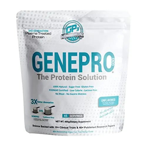 Genepro Unflavored Protein Powder - New Formula - Lactose-Free, Gluten-Free - TrustMedUSA