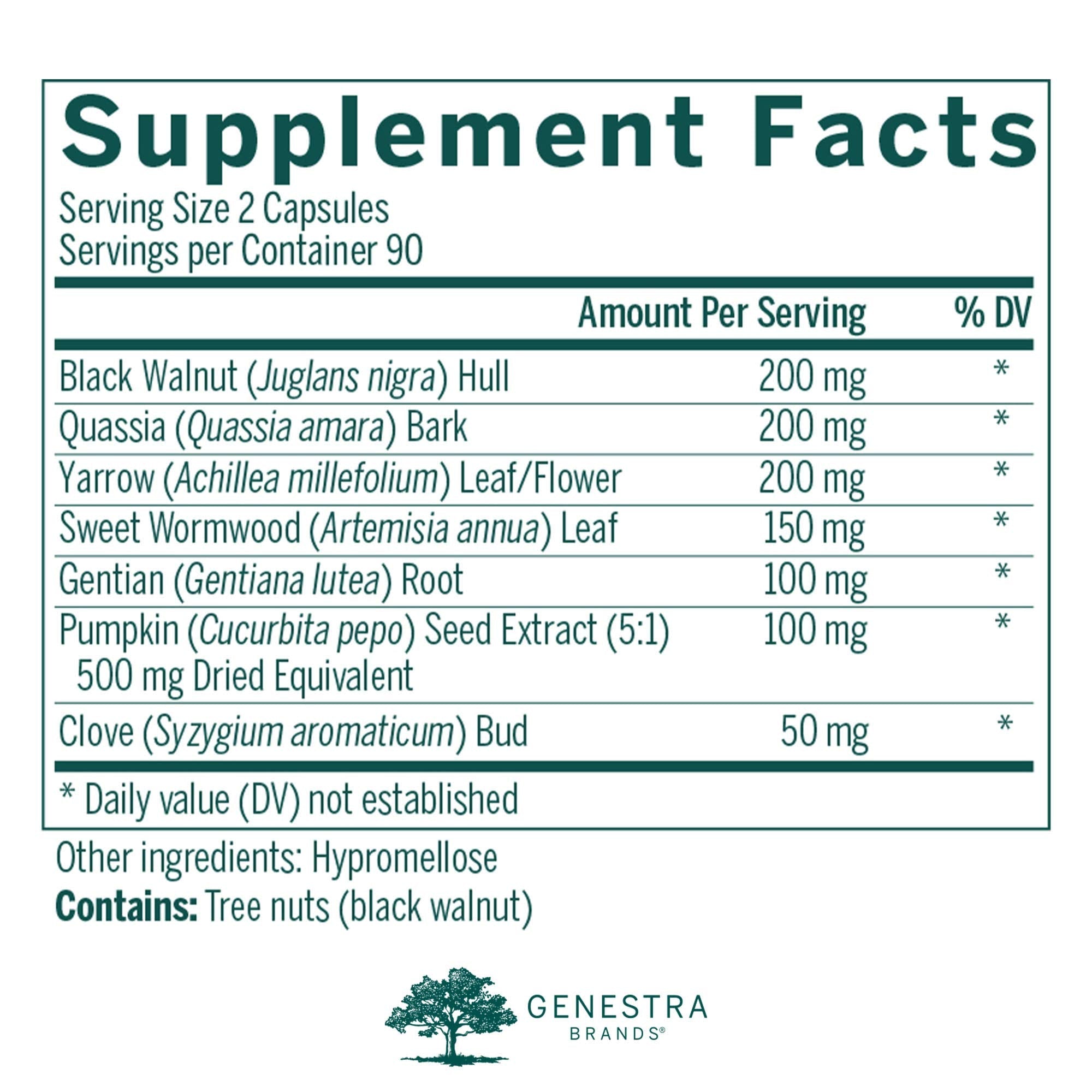 Genestra Brands Black Walnut Capsules | Herbal Formula to Support Digestive Health | 90 Capsules - TrustMedUSA