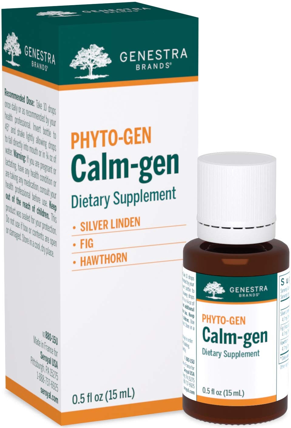 Genestra Brands Calm-gen | Silver Linden, Fig, and Hawthorn Herbal Supplement | 0.5 fl. oz. - TrustMedUSA