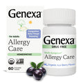 Genexa Allergy Care | Drug Free, Non-Drowsy Allergy & Decongestant Remedy for Adults | Vegan & Non-GMO | Homeopathic Allergy Relief Made Clean | Organic Acai Berry Flavor | 60 Chewable Tablets - Maple Wellness Supplements