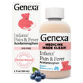 Genexa Infants' Clean Acetaminophen | Pediatrician Preferred Ingredients | Pain Reliever & Fever Reducer for Babies | Dye Free, 0% Artificial Additives | Delicious Organic Blueberry Flavor, 2 fl oz - TrustMedUSA