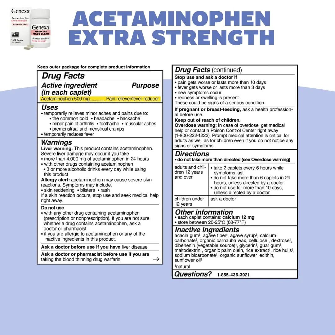 Genexa Kids & Adults Clean Acetaminophen Combo | Family Pain & Fever Bundle | Dye Free, 0% Artificial Additives | Vegan & Non-GMO | Medicine Made Clean | Ages 2-11, 12+ (2 Pack) - TrustMedUSA