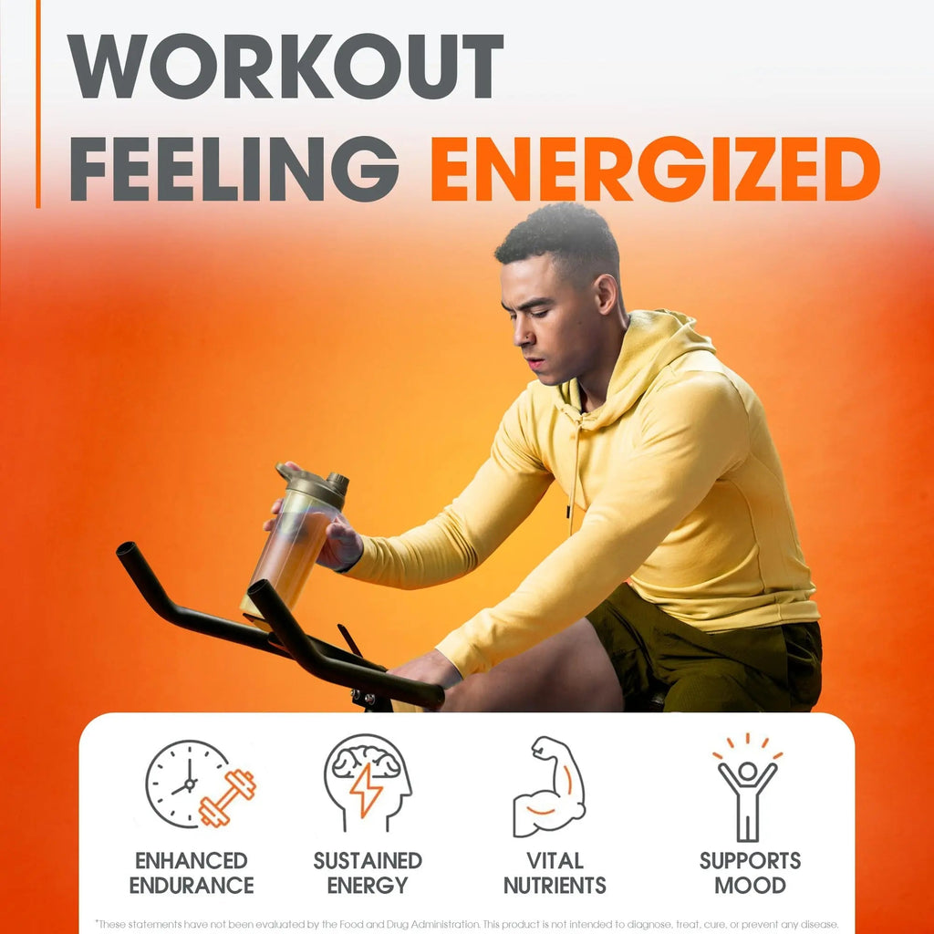 Genius Energized Pre Workout Powder – Caffeine Infused Pre-Workout Booster Supplement with Beta Alanine & Alpha GPC, No Artificial Sweeteners or Dyes - 200mg Caffeine, 20 Servings, Sour Peach Rings - TrustMedUSA