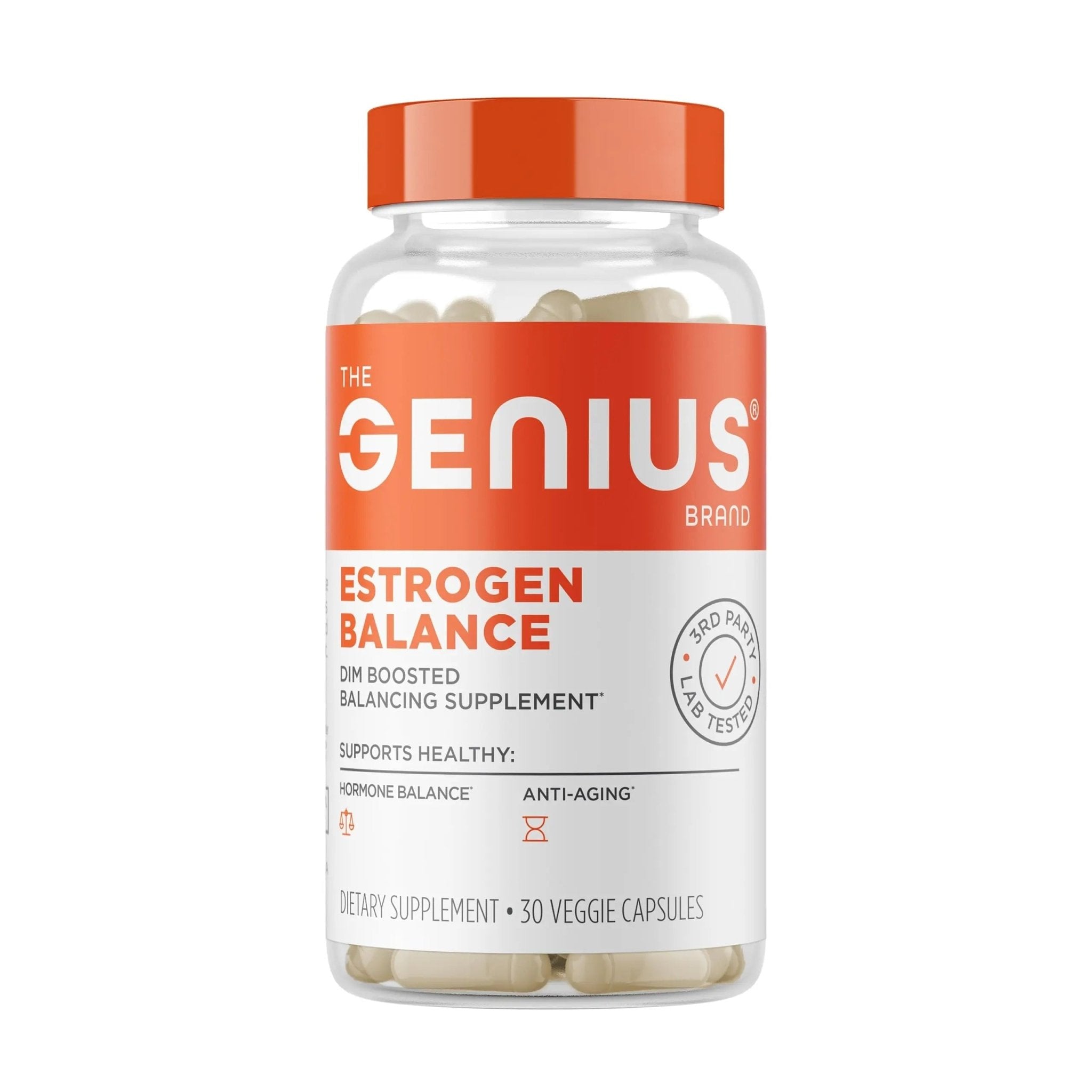Genius Estrogen Balance, Dim Supplement - Blocker for Men & Women - Hormones, Hormonal Acne & Menopause - Aromatase Inhibitor with Grape Seed Extract & BioPerine - 30 Capsules - TrustMedUSA
