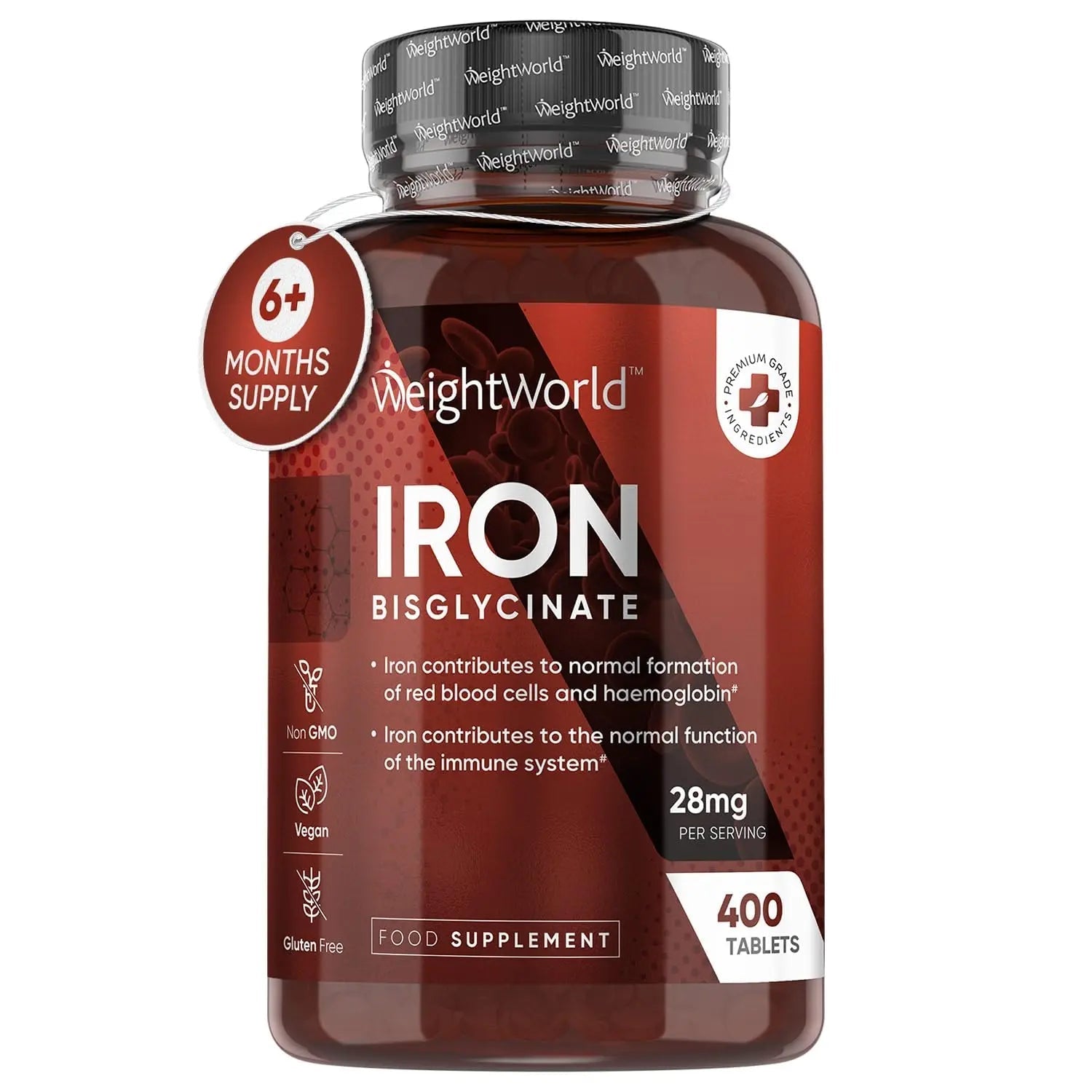 Gentle Iron Tablets High Strength 28mg - 400 Tablets (6+ Months Supply) - Vegan Iron - TrustMedUSA