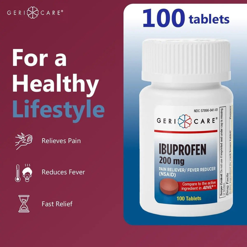 Geri Care IBUPROFEN Pain Relief Tablets (100 Count) - TrustMedUSA