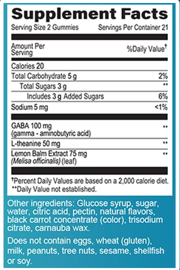 GeriCare DeStress Gummies with GABA, L-Theanine & Lemon Balm Mixed Berry Flavor – 42 Count – Supports Relaxation & Mental Clarity – Non-GMO, Gluten-Free, Vegan - TrustMedUSA