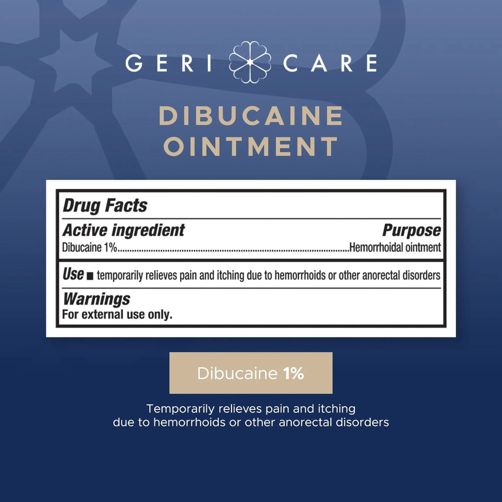 GeriCare Dibucaine Hemorroid Ointment 1% Pain-Relief Hemorrhoid Cream |Hemorroidal & Topical Analgesic| Quick Relief from Burning & Itching | Fast-Acting External Hemorrhoid Treatment 1oz (2 Pack) - TrustMedUSA