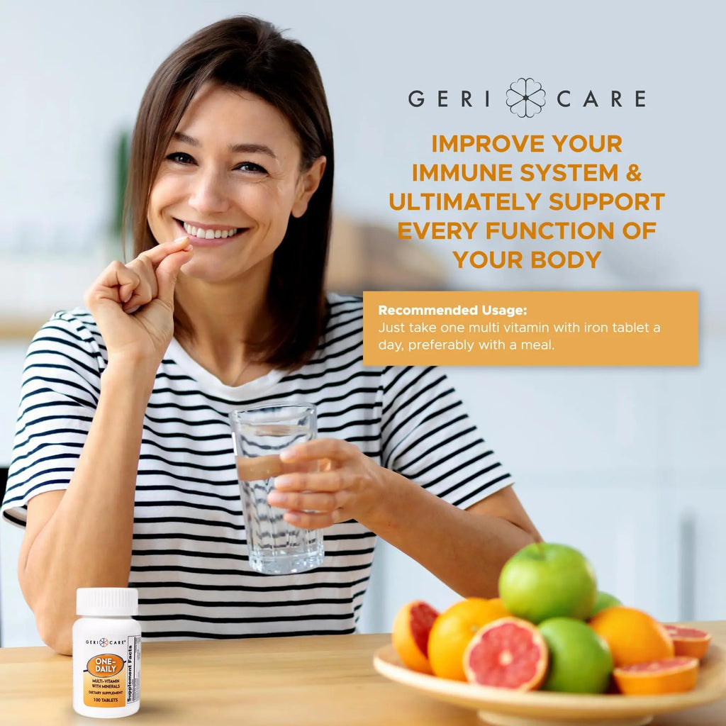 GeriCare One-Daily Multi-Vitamin & One-Daily Multi-Vitamin + Minerals Bundle – Complete Daily Nutritional Support with Essential Minerals for Energy - TrustMedUSA