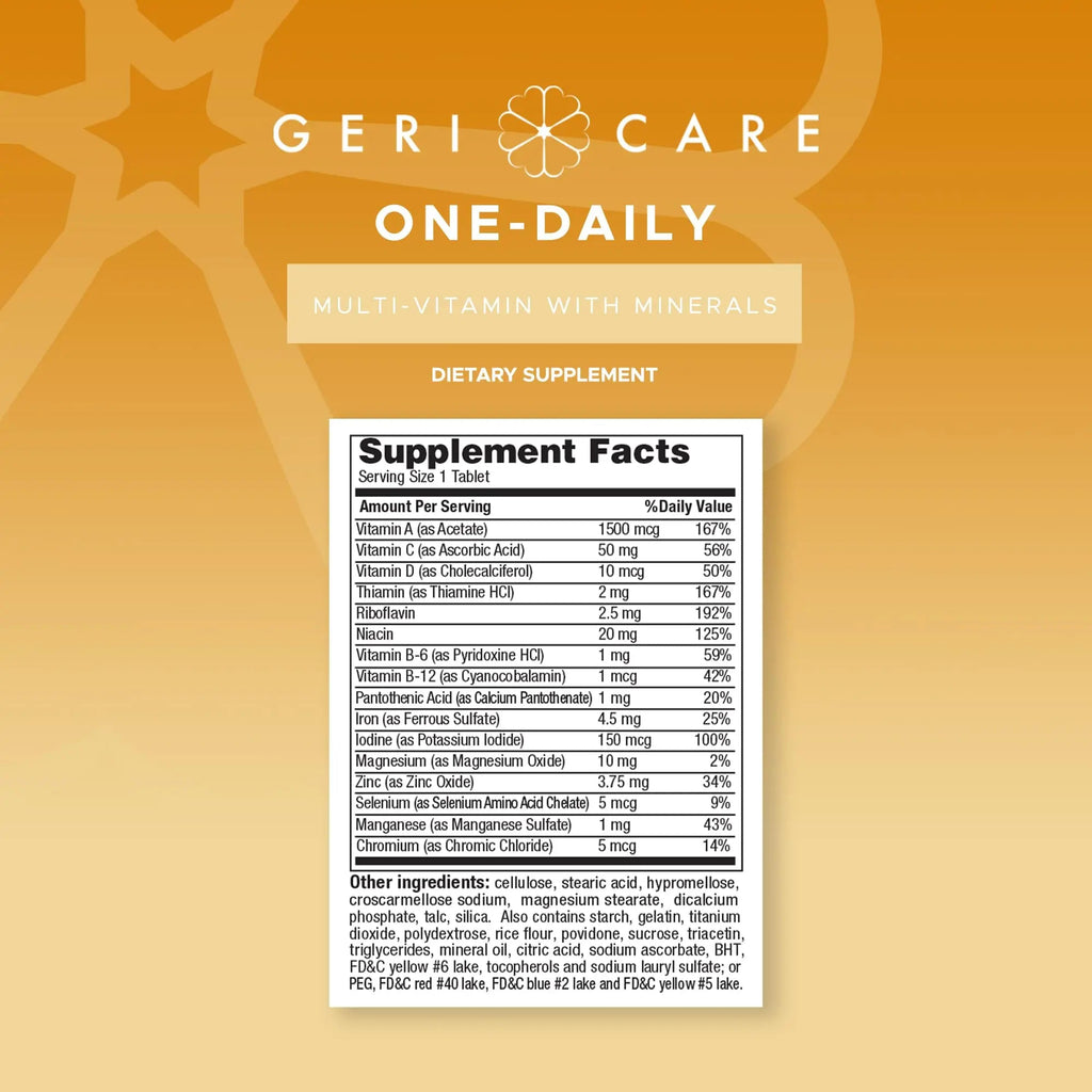 GeriCare One-Daily Multi-Vitamin & One-Daily Multi-Vitamin + Minerals Bundle – Complete Daily Nutritional Support with Essential Minerals for Energy - TrustMedUSA