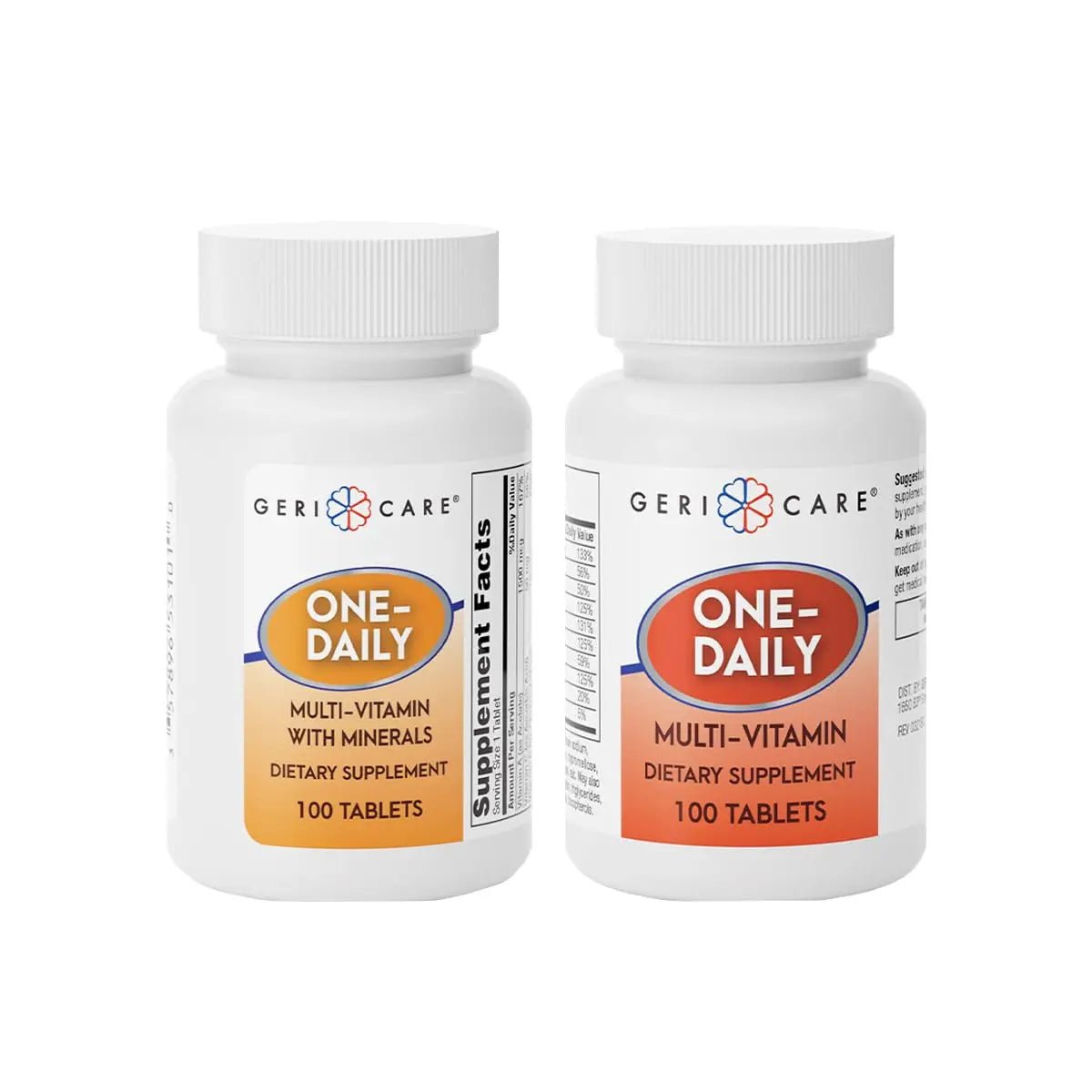 GeriCare One-Daily Multi-Vitamin & One-Daily Multi-Vitamin + Minerals Bundle – Complete Daily Nutritional Support with Essential Minerals for Energy - TrustMedUSA