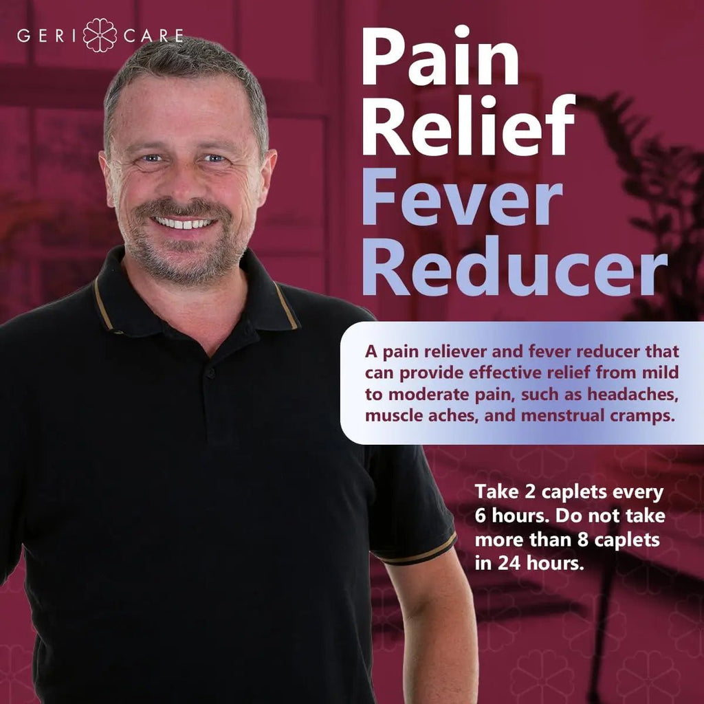 GeriCare Pain Reliever Extra Strength Caplets – 100 Count – Acetaminophen 250mg, Aspirin 250mg (NSAID), Caffeine 65mg – Powerful Triple-Action Formula for Headaches, Migraines & Minor Aches (2 Pack) - TrustMedUSA
