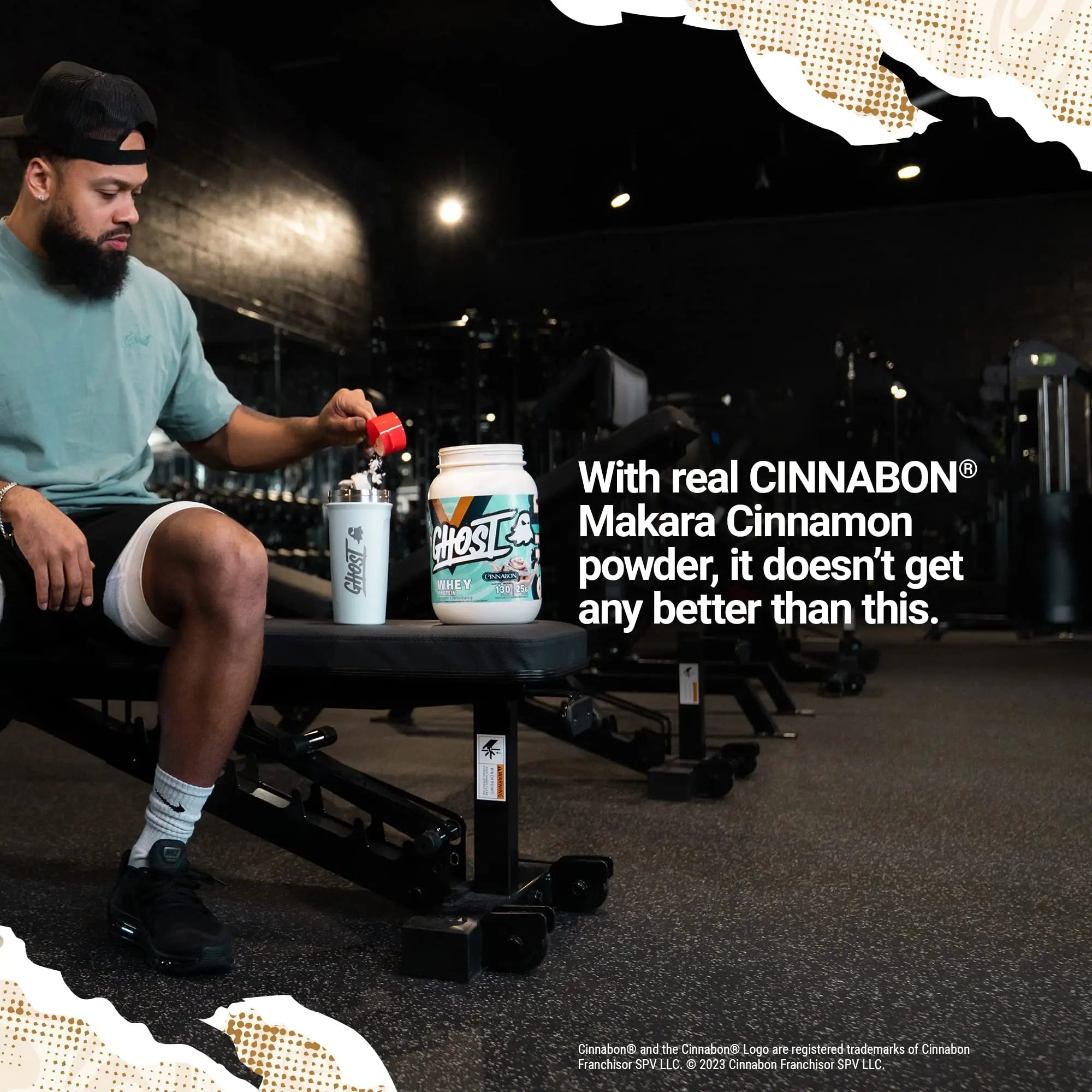 GHOST Whey Protein Powder, Cinnabon - 2LB Tub, 25G of Protein - Cinnamon Roll Flavore - TrustMedUSA
