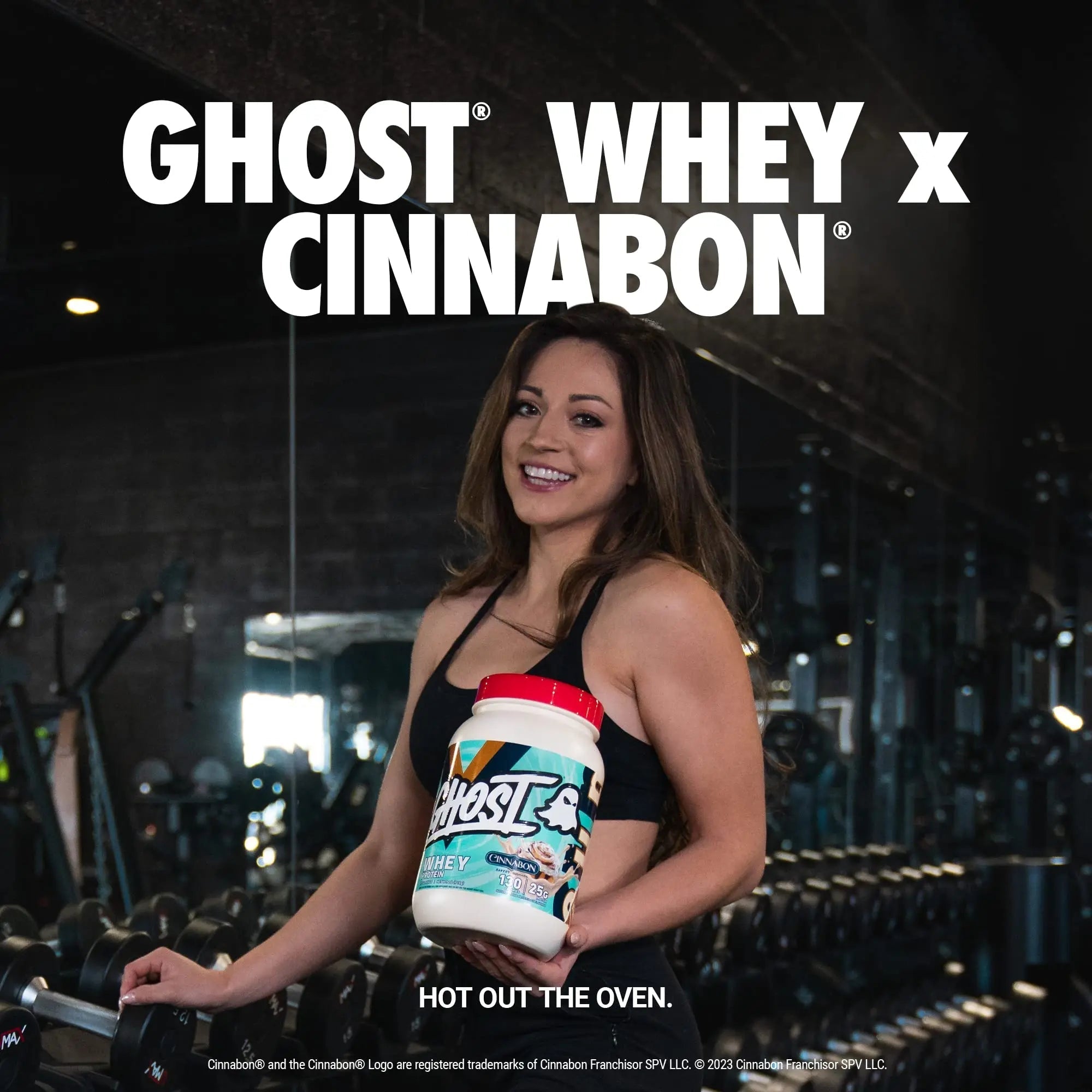 GHOST Whey Protein Powder, Cinnabon - 2LB Tub, 25G of Protein - Cinnamon Roll Flavore - TrustMedUSA