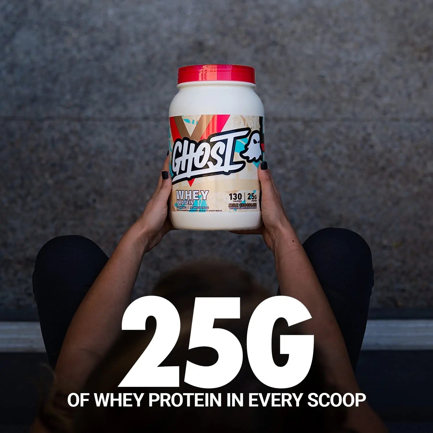 GHOST Whey Protein Powder, Milk Chocolate - 2LB Tub, 25G of Protein - Flavored Isolate - TrustMedUSA