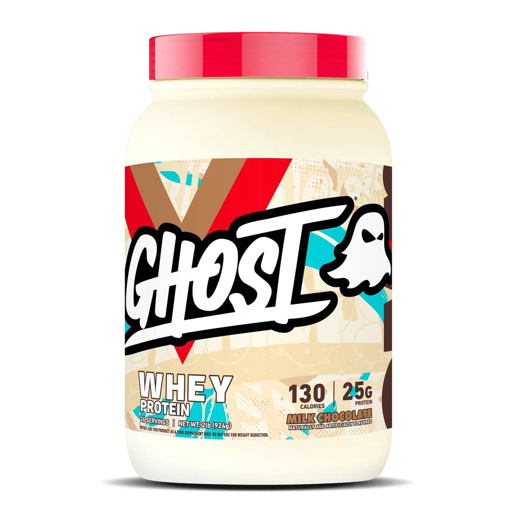 GHOST Whey Protein Powder, Milk Chocolate - 2LB Tub, 25G of Protein - Flavored Isolate - TrustMedUSA