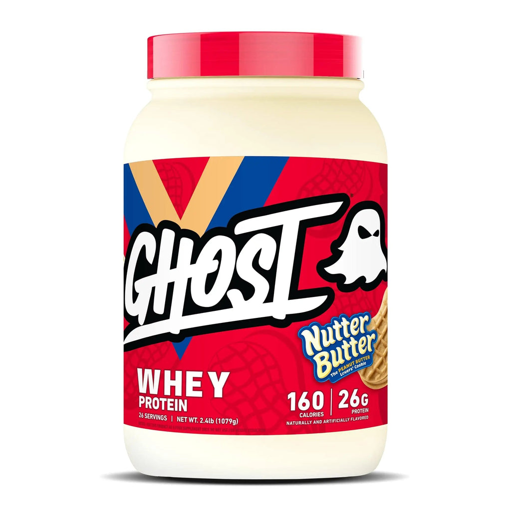 GHOST Whey Protein Powder, Nutter Butter - 2LB Tub, 26G of Protein - Peanut Butter - TrustMedUSA