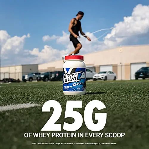 GHOST Whey Protein Powder, Oreo - 2LB Tub, 25G of Protein - Cookies & Cream Flavored - TrustMedUSA