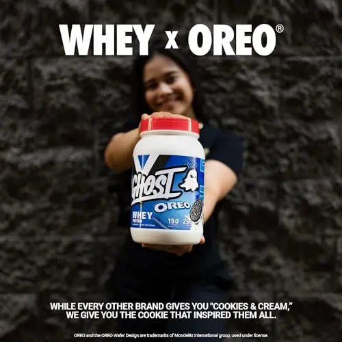 GHOST Whey Protein Powder, Oreo - 2LB Tub, 25G of Protein - Cookies & Cream Flavored - TrustMedUSA