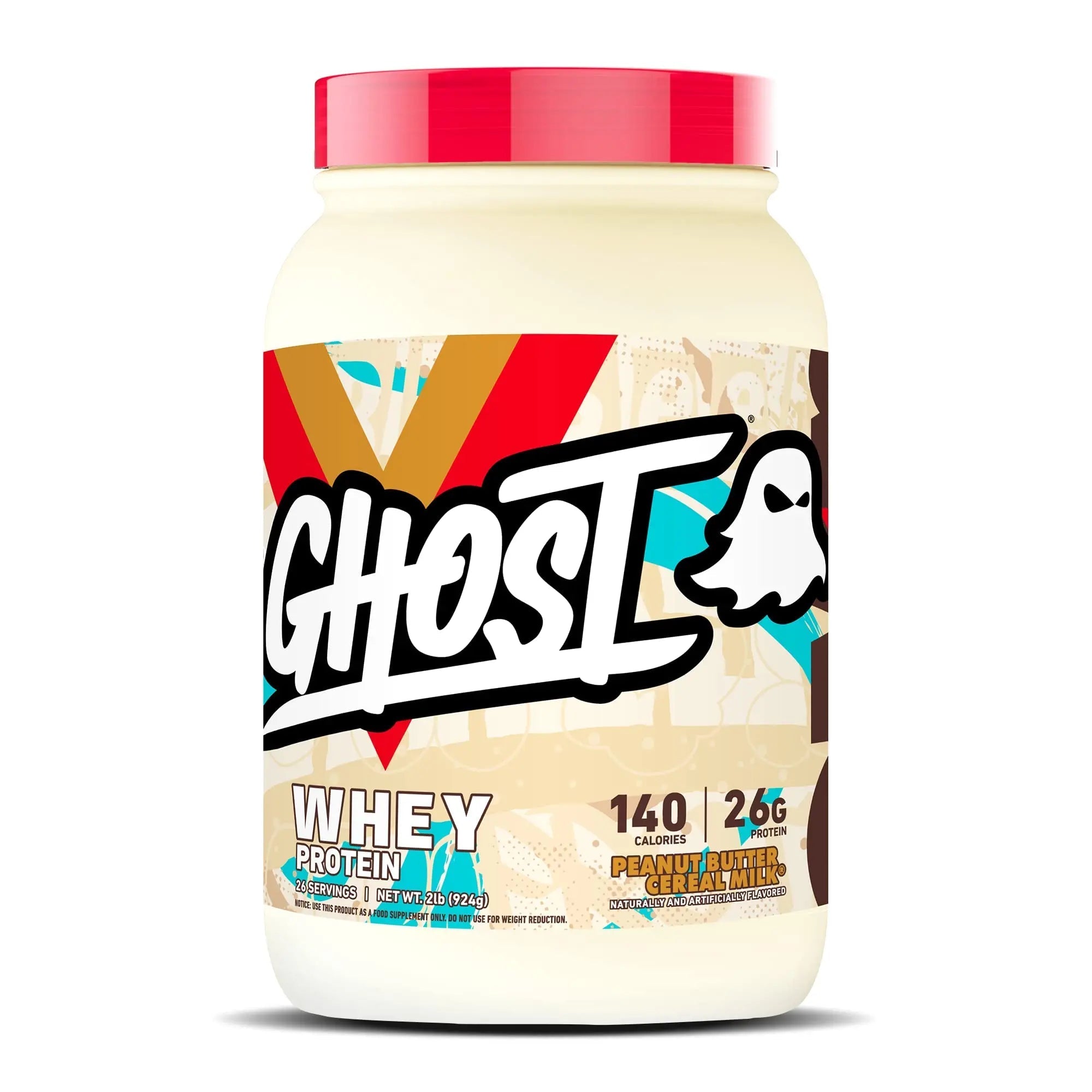 GHOST Whey Protein Powder, Peanut Butter Cereal Milk - 2LB Tub, 26G of Protein - TrustMedUSA