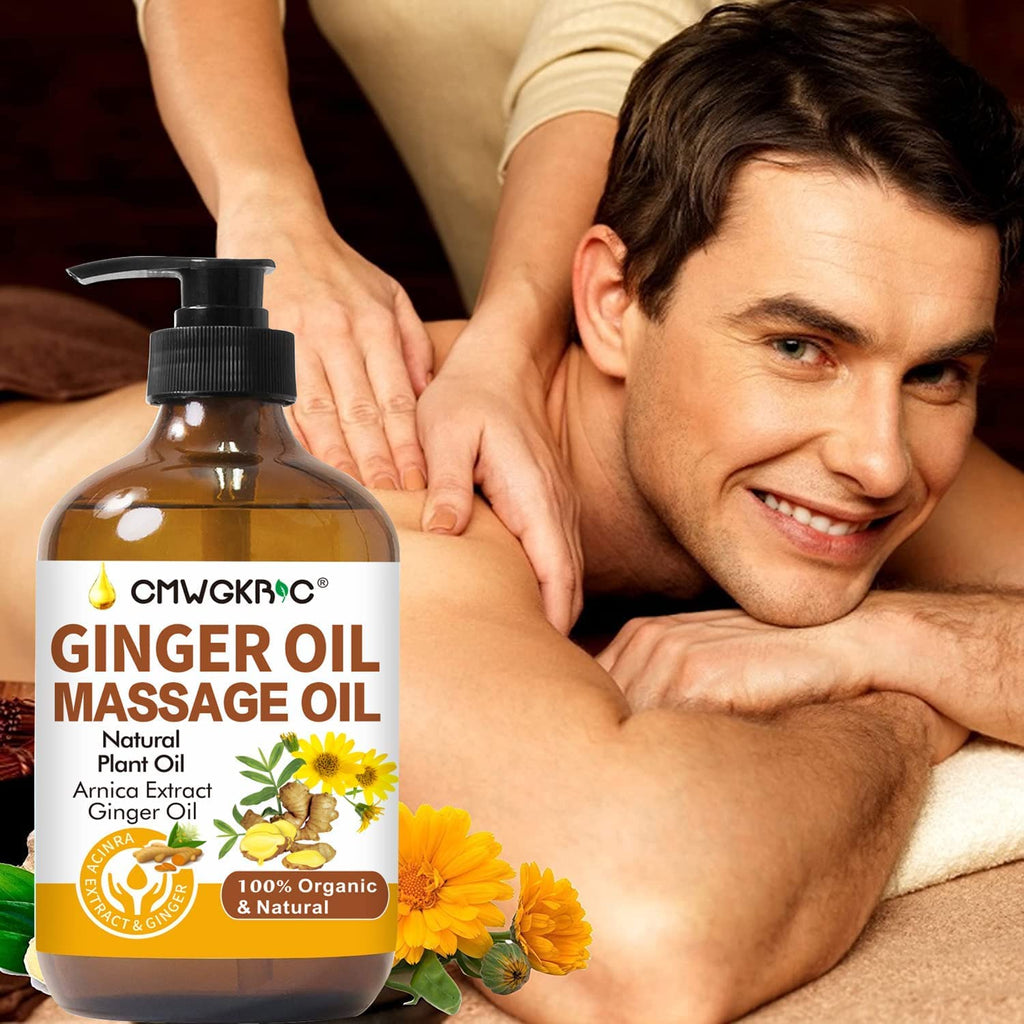 Ginger Oil,Ginger Massage Oil for Lymphatic Drainage,Natural Body Oil for Skin,Arnica Oil,Sore Muslce Massage Oil,Spa Ginger Oil-Warming and Relaxing for Mothers Day Gifts for Wife,Fathers Day Gift - Maple Wellness Supplements
