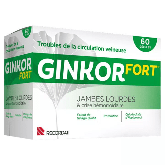 Ginkor Fort - 60 Capsules - Venous Circulation, Hemorrhoids - TrustMedUSA