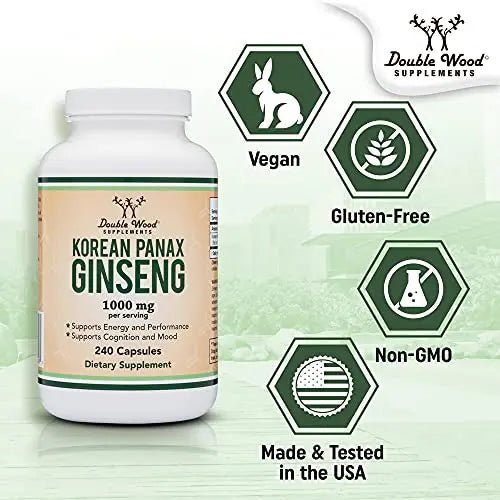 Ginseng Capsules (Korean Red Ginseng Extract, Panax Ginseng 10% Ginsenosides) - TrustMedUSA