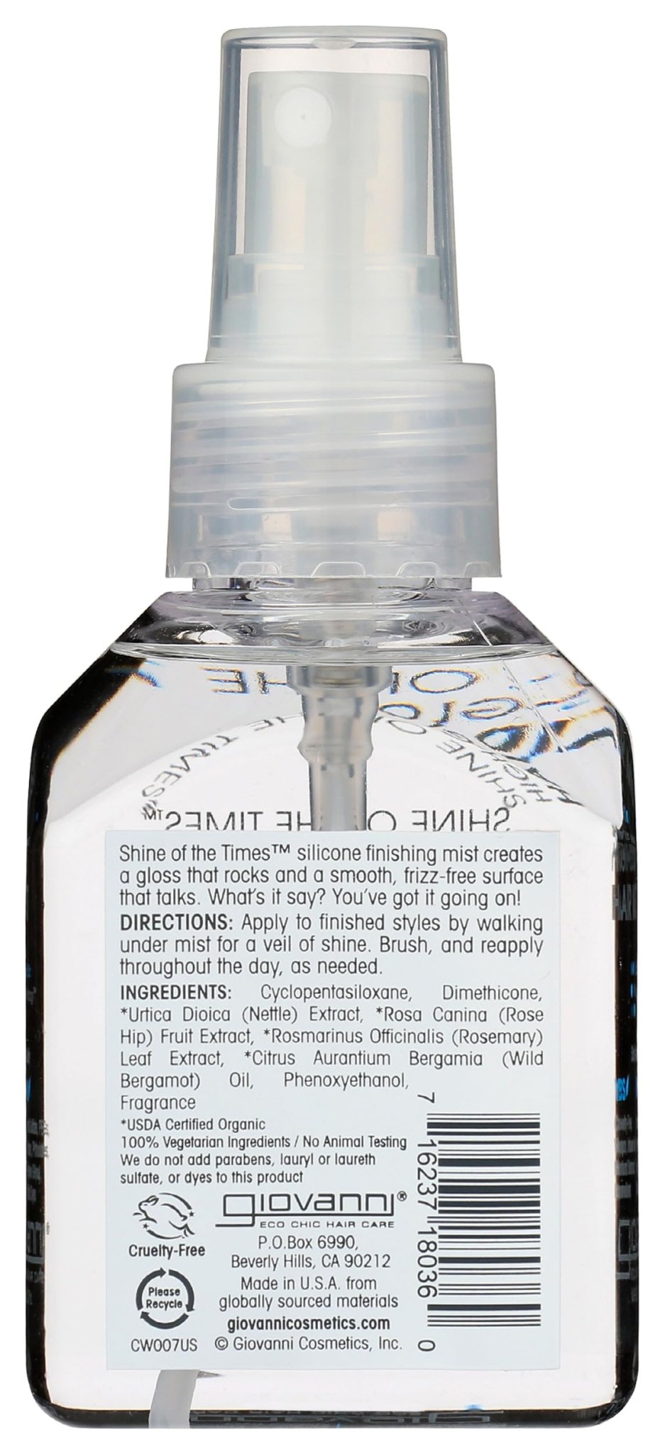 GIOVANNI Shine of the Times Finishing High-Gloss Hair Mist - Anti Frizz Hair Products, Color Safe, Salon Quality, Cruelty-Free, No Parabens, Infused with Natural Botanical Ingredients - 4.3 oz - TrustMedUSA