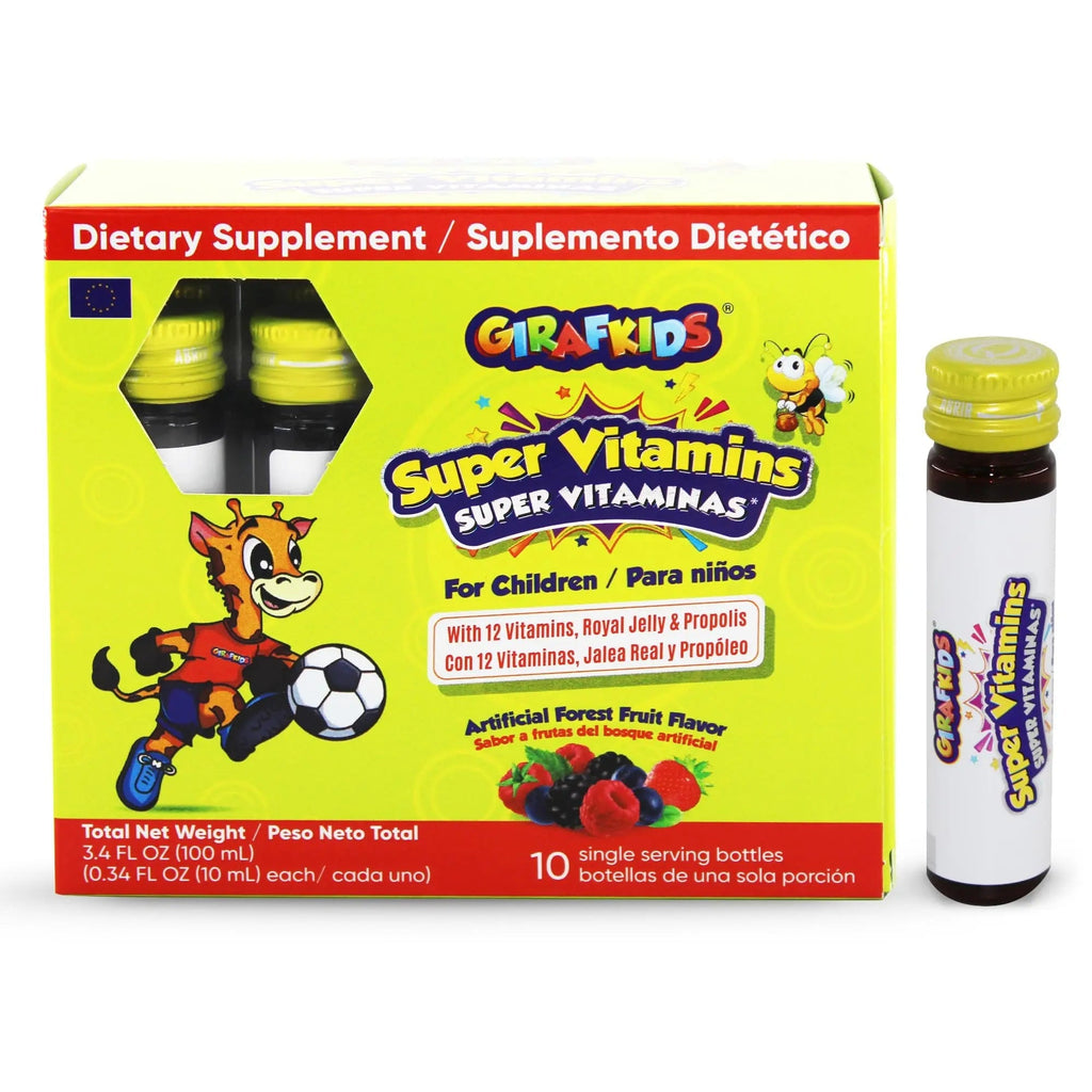 GirafKids Multivitamin Syrup + Super Vitamins Liquid Bundle for Kids Ages 4+ | Omega-3, Beta Glucan, Royal Jelly & Propolis | - TrustMedUSA