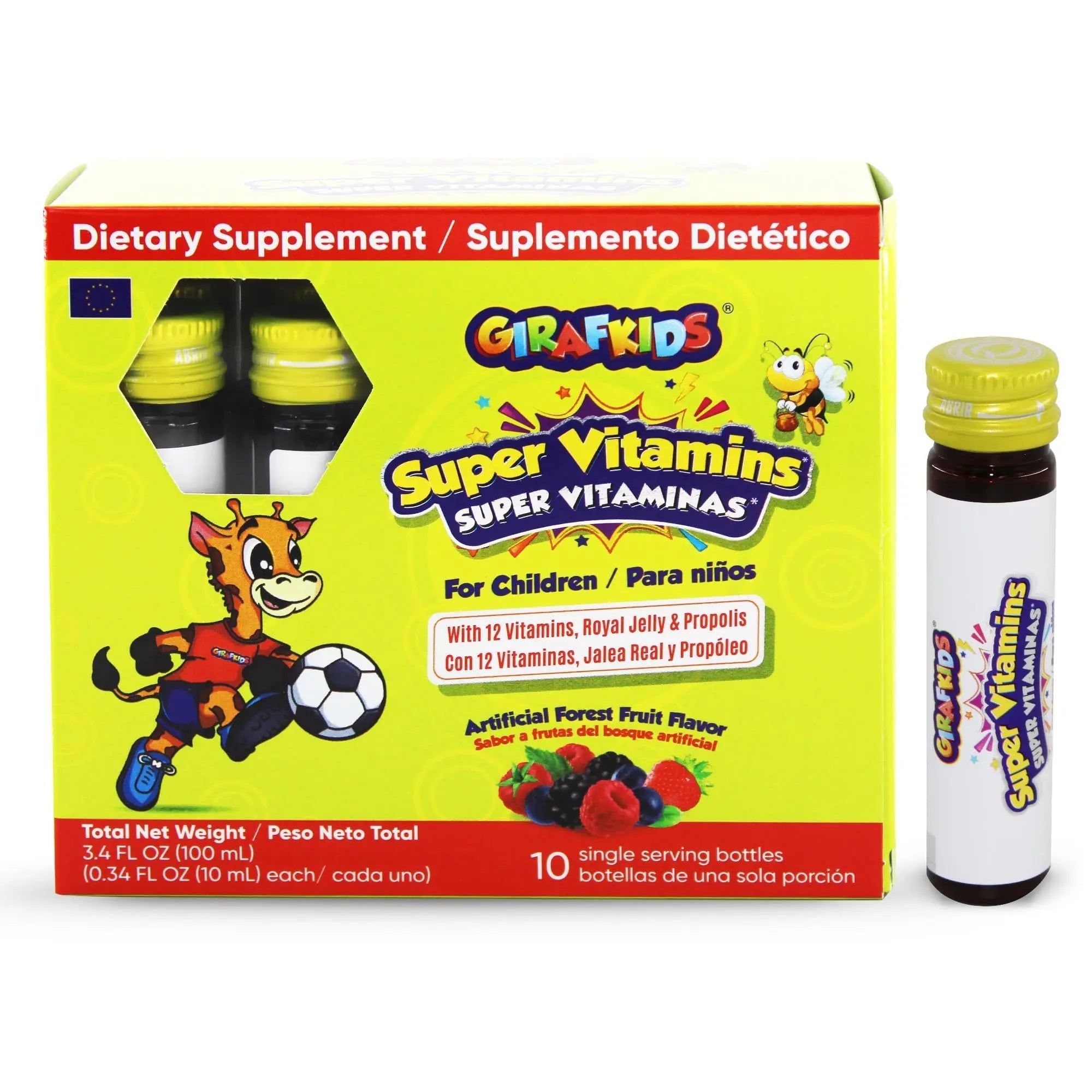 GirafKids Multivitamin Syrup + Super Vitamins Liquid Bundle for Kids Ages 4+ | Omega-3, Beta Glucan, Royal Jelly & Propolis | - TrustMedUSA