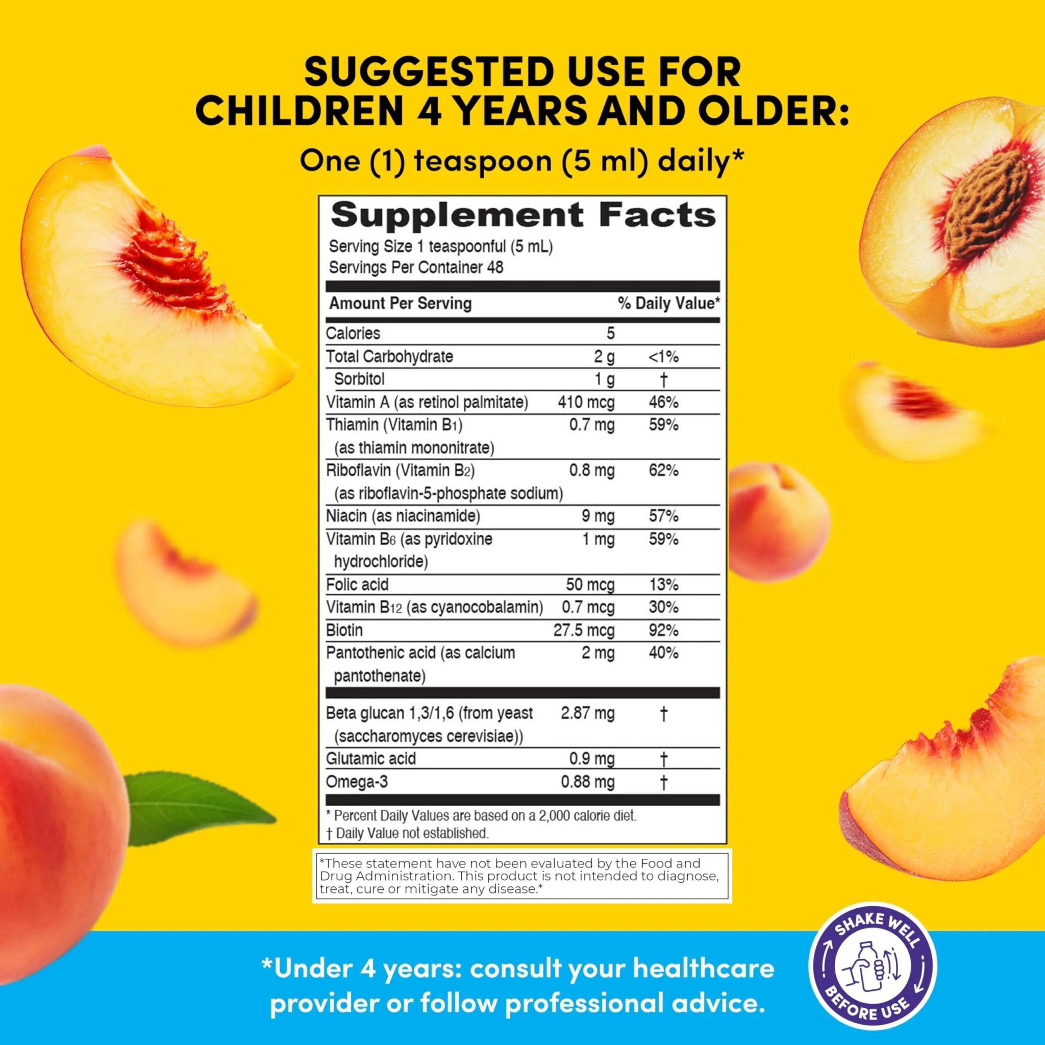 GirafKids Multivitamin Syrup + Super Vitamins Liquid Bundle for Kids Ages 4+ | Omega-3, Beta Glucan, Royal Jelly & Propolis | - TrustMedUSA
