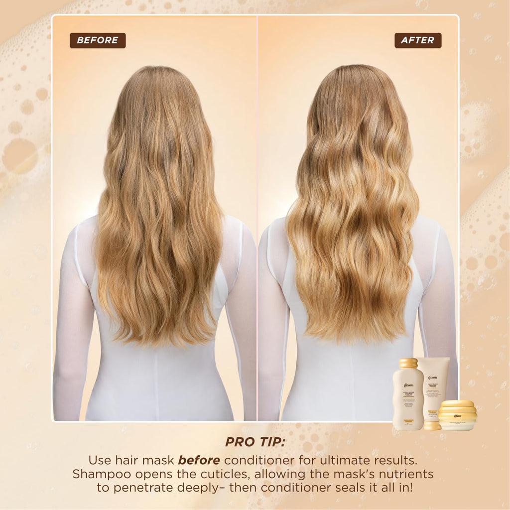 Gisou Honey Gloss Hair Therapy Trio - Mini Shampoo, Hair Mask and Conditioner for smoother, stronger and glossier hair - TrustMedUSA