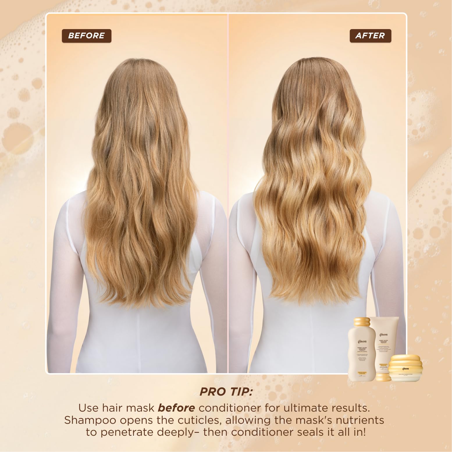Gisou Honey Gloss Hair Therapy Trio - Mini Shampoo, Hair Mask and Conditioner for smoother, stronger and glossier hair - TrustMedUSA