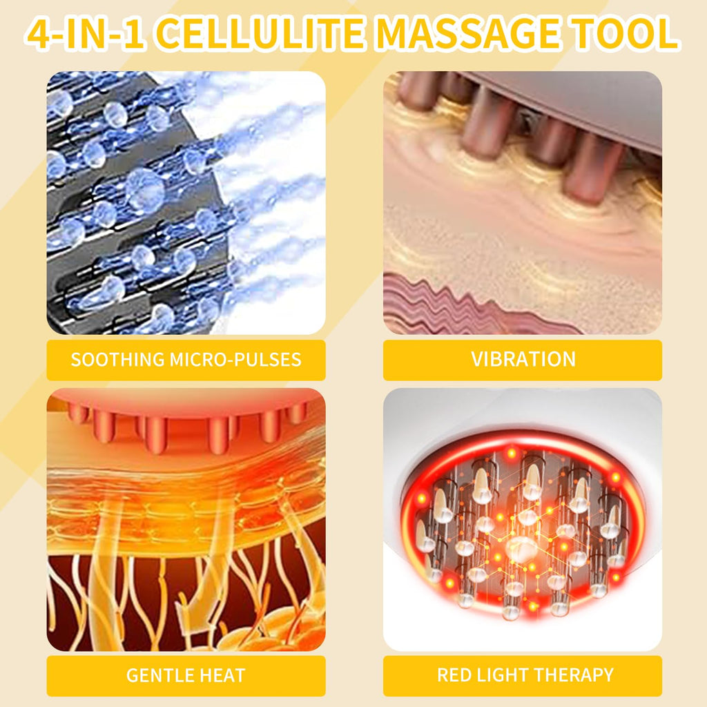 GJMJNNW Handheld Electric Lymphatic Drainage Massager: Body Sculpting Machine and Anti Cellulite Massage Tool for Cellulite & Stretch Marks with Microcurrent Red Light Heat & Vibration - Maple Wellness Supplements