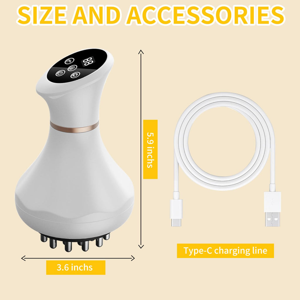 GJMJNNW Handheld Electric Lymphatic Drainage Massager: Body Sculpting Machine and Anti Cellulite Massage Tool for Cellulite & Stretch Marks with Microcurrent Red Light Heat & Vibration - Maple Wellness Supplements