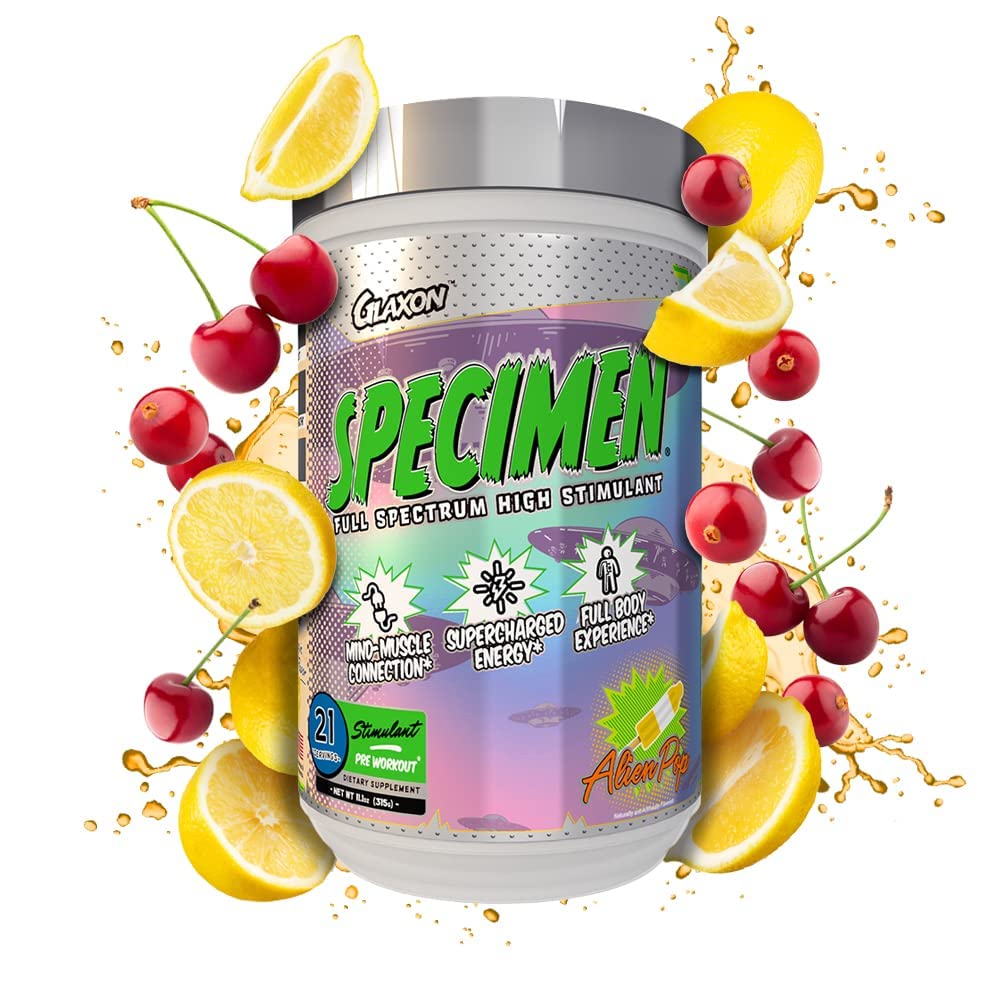 Glaxon Specimen High Stimulant Pre Workout Powder, Preworkout with 300mg Caffeine - TrustMedUSA
