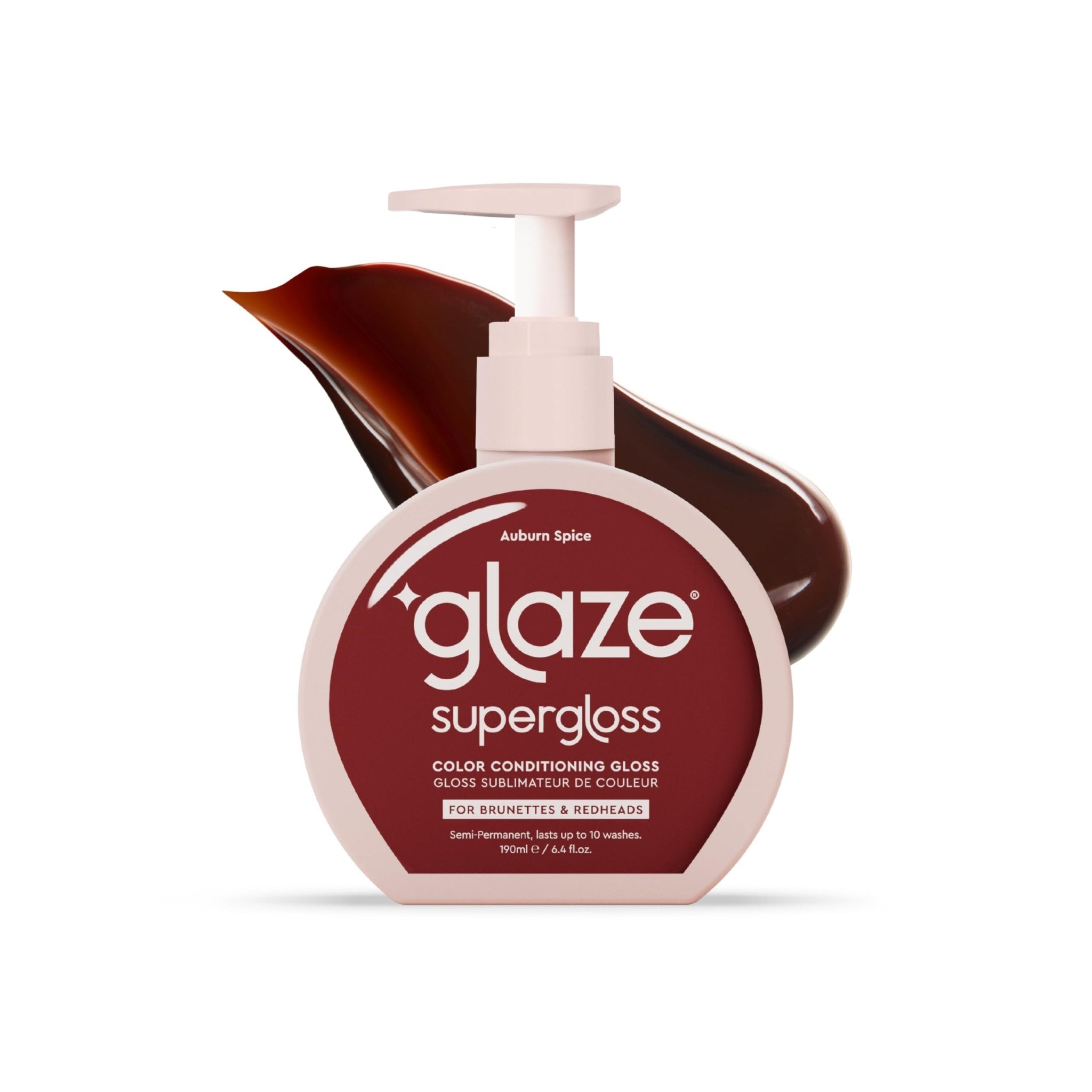 Glaze Color Conditioning Gloss - Tinted Moisturizer for Brown or Red Hair, Boosts Color and Shine, Repairs Damage - Auburn Spice, 6.4 oz - TrustMedUSA
