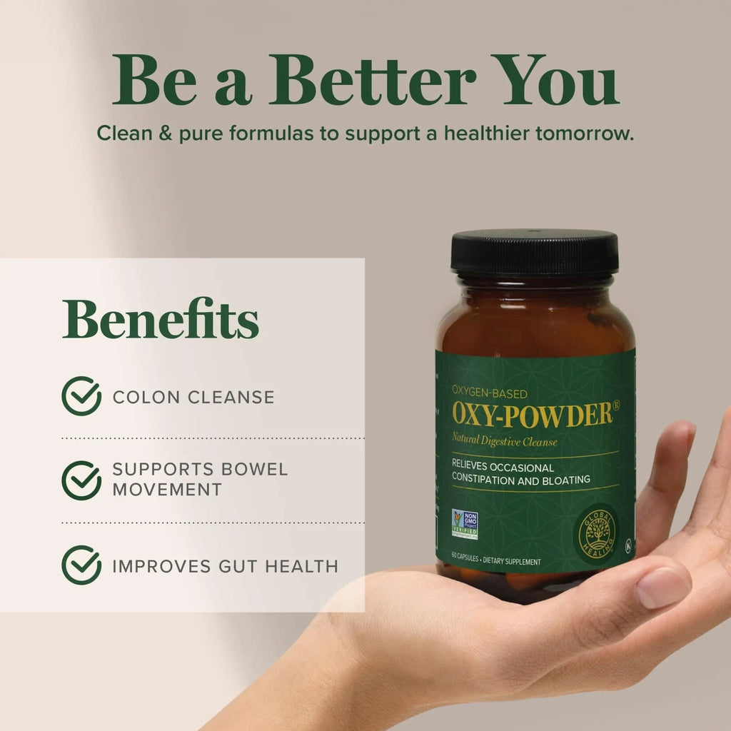 Global Healing Oxy-Powder Colon Cleanse, Constipation Relief for Women & Men, Magnesium Oxide Colon Cleanser & Detox for Weight Loss, Gut Cleanse Detox for Women and Men - TrustMedUSA