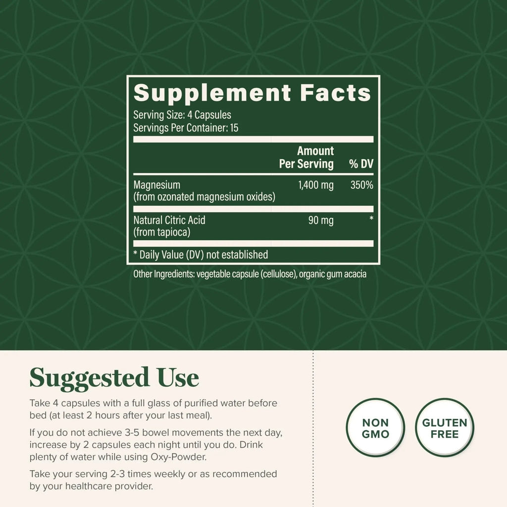 Global Healing Oxy-Powder Colon Cleanse, Constipation Relief for Women & Men, Magnesium Oxide Colon Cleanser & Detox for Weight Loss, Gut Cleanse Detox for Women and Men - TrustMedUSA