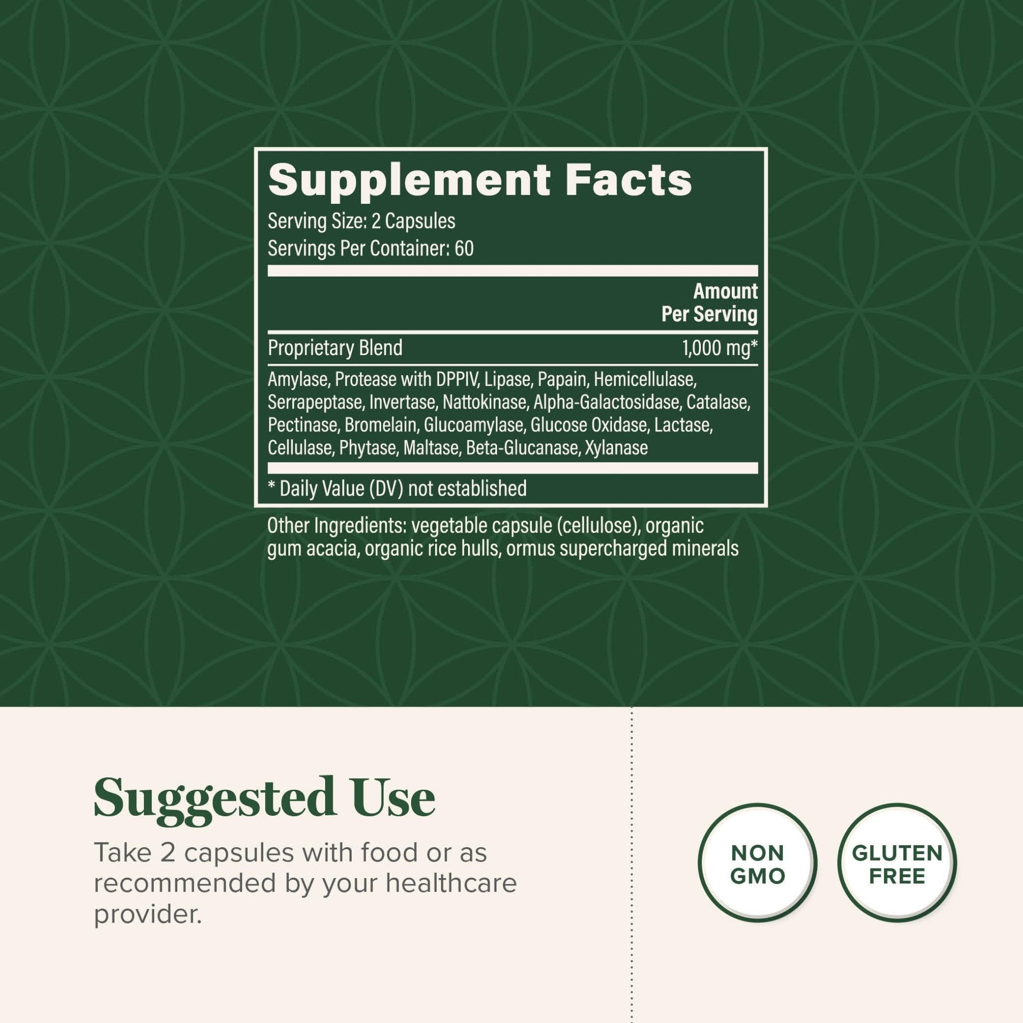 Global Healing - Ultimate Enzymes - Systemic & Digestive Enzymes Supplement for Healthy Digestion, Immune System Boost & Natural Gut Health, Digestive Enzyme for Women & Men, Lipase - Maple Wellness Supplements