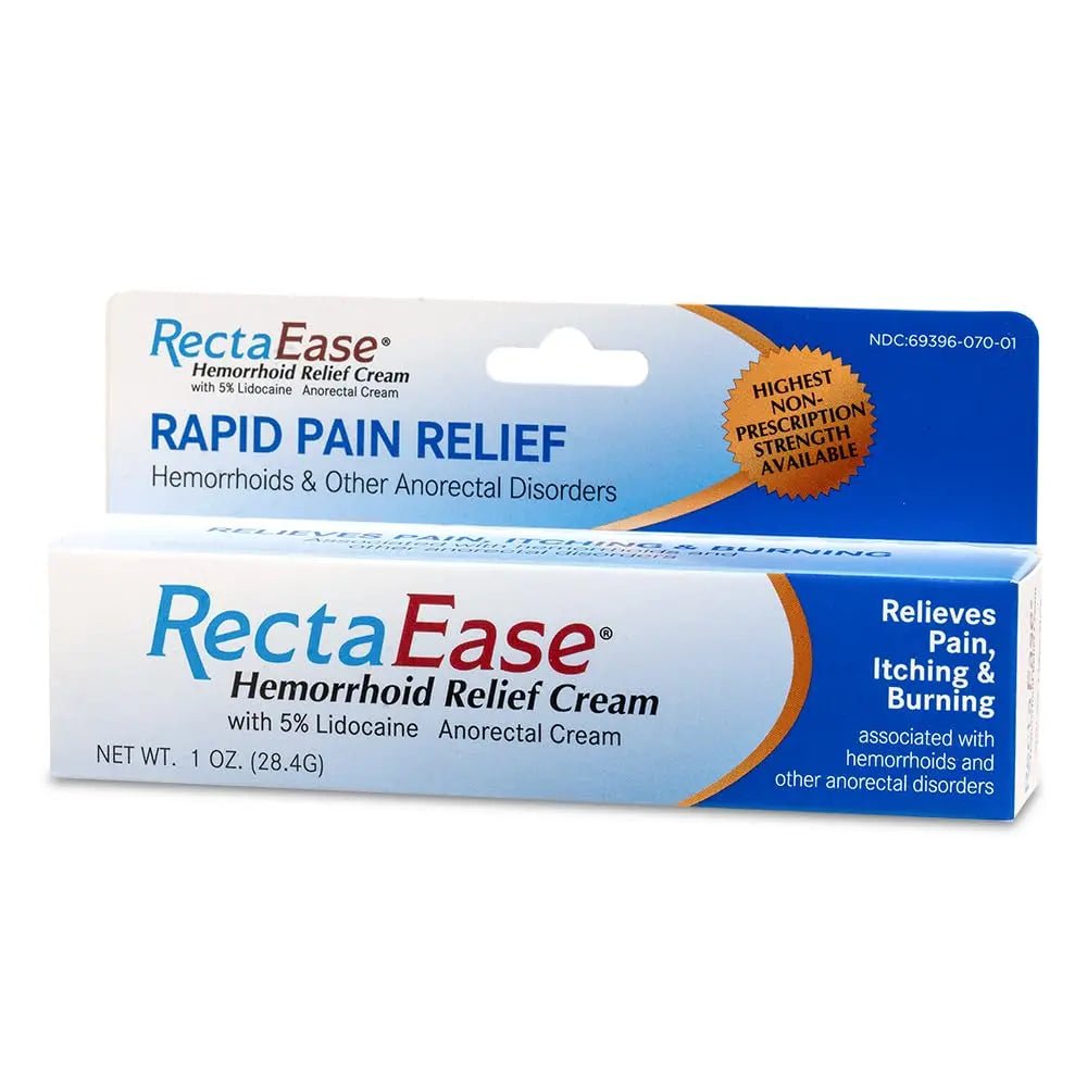 Globe RectaEase 5% Lidocaine (3 Pack) Hemorrhoid Relief Cream 1 oz Tube, Anorectal Cream, Rapid Numbing Relief, Hemorrhoid Treatment from Itch and Burn - TrustMedUSA