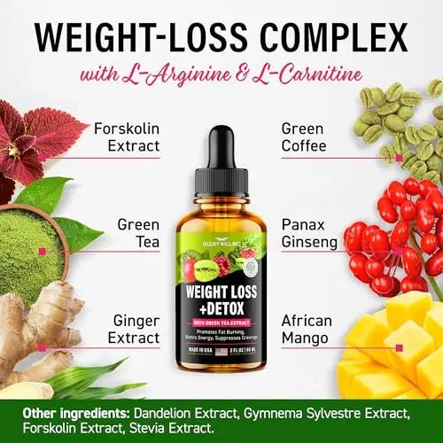 Glory Will Inc Weight Loss Drops Natural Detox Made in USA - Diet Drops for Fat Loss - TrustMedUSA
