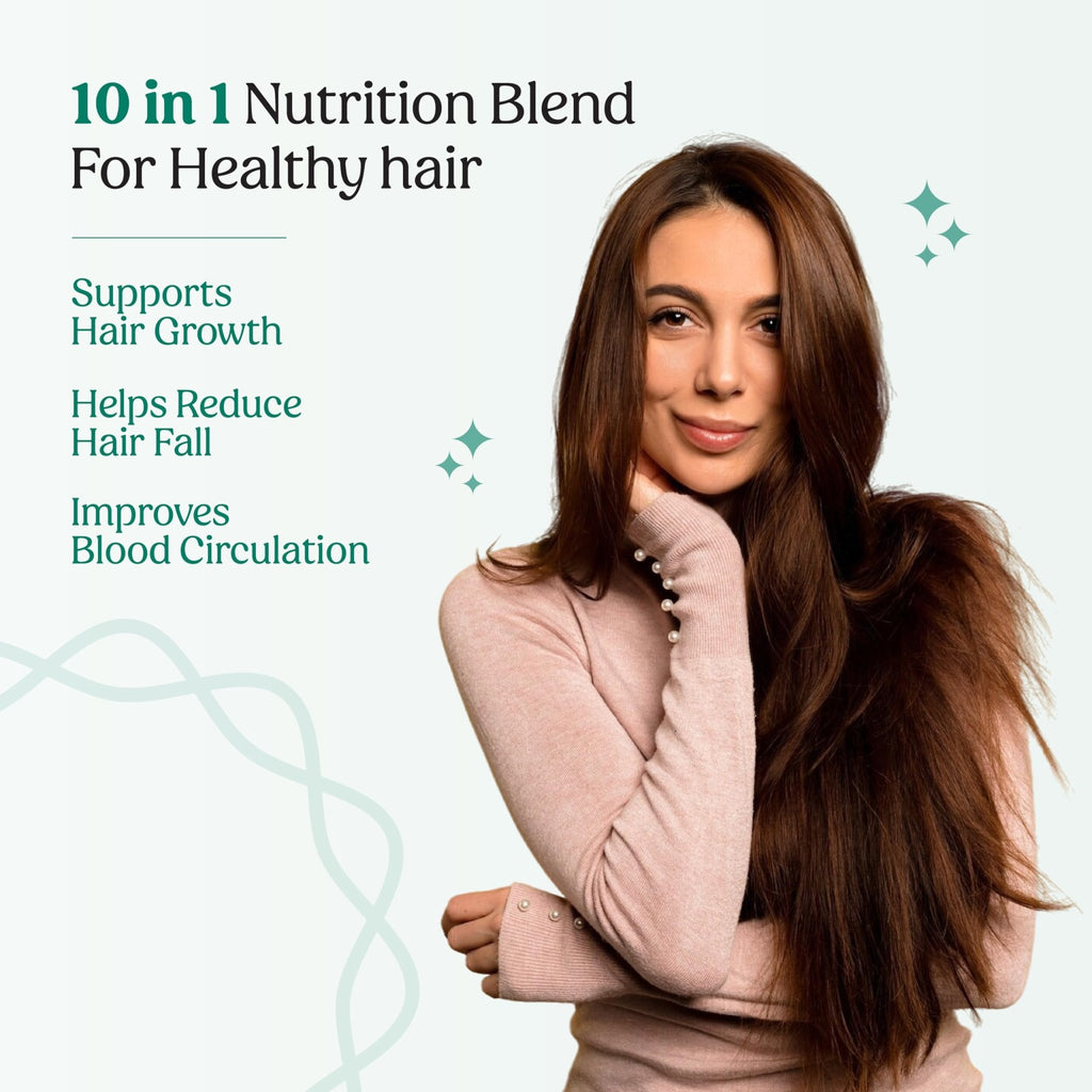 Glosense Hair You Glo – Plant-Based Biotin Supplement | Hair Growth Drink | Natural Hair Vitamins Powder with Amla, Sea Buckthorn, Gotu Kola | No Added Sugar, No Added Flavours | 30 Servings - TrustMedUSA