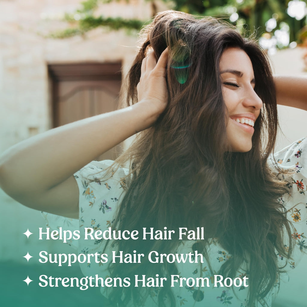 Glosense Hair You Glo – Plant-Based Biotin Supplement | Hair Growth Drink | Natural Hair Vitamins Powder with Amla, Sea Buckthorn, Gotu Kola | No Added Sugar, No Added Flavours | 30 Servings - TrustMedUSA