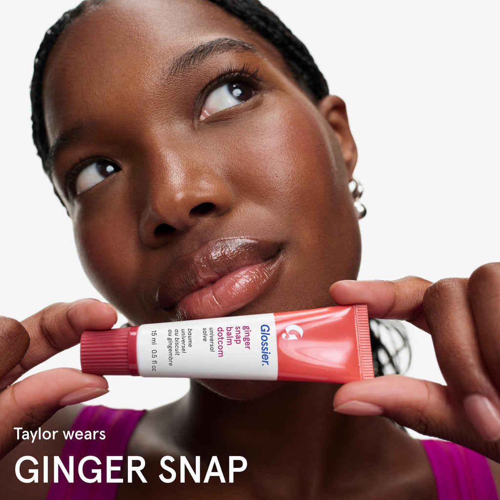 Glossier Balm Dotcom Hydrating Lip Balm Duo - Peppermint Bark & Ginger Snap - Lanolin, Beeswax & Castor Oil for Dry Lips - Nourishing Lip Care Gift Set, 2 x 15ml - TrustMedUSA