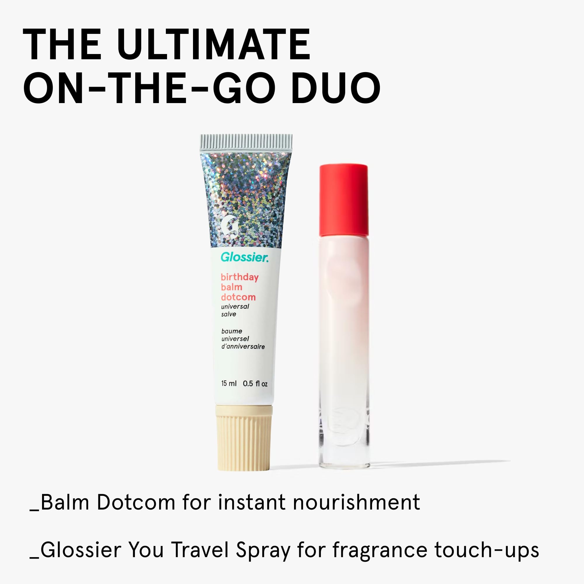 Glossier Balm Dotcom Hydrating Lip Balm - Universal Salve, Up to 12Hr Moisture - Lanolin, Beeswax & Castor Oil for Dry Lips, Cuticles & Skin - Birthday, Clear Soft Shimmer, 15ml - TrustMedUSA